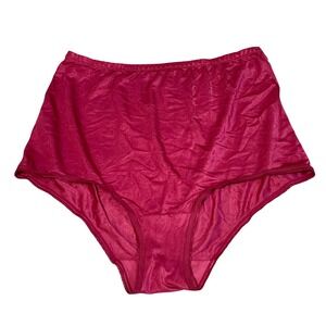 Vtg Satin Silky Nylon Satin Panties 7 Hot Pink Sexy High Waist Sissy Granny